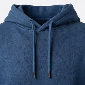 Sweat-shirt à capuche pour homme, couleur unie, en coton, manches longues, décontracté, pour l'automne, avec cordon de serrage et poche avant - Product Image 4