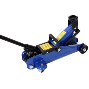 Martinetto idraulico a carrello in acciaio blu da 1,5 tonnellate a basso profilo per auto, con intervallo di sollevamento da 5 a 11,8 pollici - Product Image 6