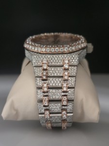Montre automatique de luxe pour homme, sertie de pierres, avec lunette en argent 925, cadran en acier inoxydable et verre, mouvement mécanique - Product Image 2