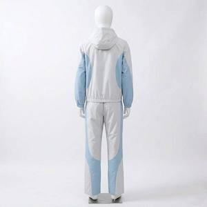 Custom Men's Nylon Windbreaker Jogger <b>Set</b> Quick Dry Color Block Zip-Up Hoodie and Pants Woven Sporty Tracksuit - Product Image 5