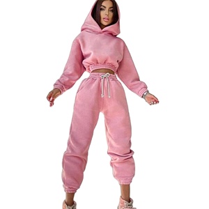 Alta calidad invierno algodón Casual elegante Color sólido manga larga Slim Fit moda mujer chándal algodón pulóver Sudadera con capucha - Product Image 1