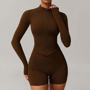 Custom Women's SME <b>Yoga</b> Wear Wholesale Gym Tops Fitness Wear Running <b>Jackets</b> Slim Fit Zip up <b>Yoga</b> <b>Jackets</b> for Women - Product Image 3