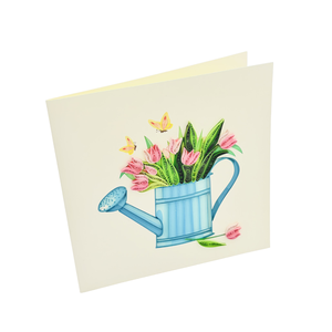 Quilling Card Watering Can With Flower Design Theme Quilled Card With Envelope Happy Gardening Handmade Greeting Card For Gifts - Product Image 4
