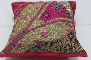 Funda de cojín hecha a mano Khambadiya Patchwork funda de cojín sofá decoración Boho tela de algodón - Product Image 3