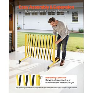Industrial 13FT Expandable Mobile Barricade Portable Foldi Safety <b>Barrier</b> with Locking Casters <b>Traffic</b> <b>Barriers</b> - Product Image 5
