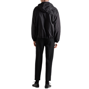 Veste à capuche réversible en nylon recyclé de qualité supérieure pour homme, coupe ample, fermeture éclair intégrale, coupe-vent, fabrication OEM personnalisée de luxe - Product Image 3