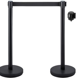 Set di 6 Pali di Controllo Folla con Cinghia Retrattile da 6,5 Piedi, Barriere per Gestione Code, 3 Pezzi - Product Image 1