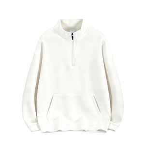 New Arrivals Custom Unisex Fleece Quarter Zip Pullover <b>Stand</b> Collar <b>Drop</b> Shoulder Hoodie with Pockets Custom logo Available - Product Image 3