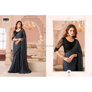 Travail de broderie en argent lourd Travail de pierre d'argent complet Beautifull Saree - Product Image 5