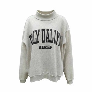 DLY DALLYX OEM <b>Mock</b> <b>Neck</b> Sweatshirt Women Heavy Cotton Fleece Custom Chenille Letter Patch Embroidery Pullover - Product Image 1