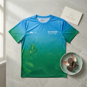 เสื้อยืดวิ่งแบบกำหนดเองสำหรับเล่นกีฬา วัสดุ 95% ผ้าฝ้าย 5% สแปนเด็กซ์ ขายส่งจากโรงงานผลิตในเวียดนาม - Product Image 3