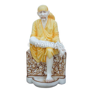 รูปปั้นพระศรีบาจาห์หินอ่อนมาครานา |   รูปปั้นหินอ่อนชิร์ดี ไซบาบา พรีเมียม – มาลียาส - Product Image 1