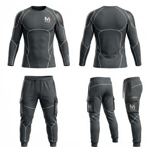 Conjunto Deportivo de Compresión Táctica Negro para Hombre, Ropa de Entrenamiento y Running, Traje de Compresión Maluza - Product Image 6