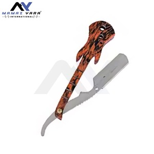 Rasoir droit de barbier à manche en bois couleur naturelle avec verrou pivotant, couteau de rasage pliant haut de gamme pour hommes, marque privée OEM - Product Image 5