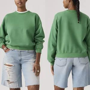 Nueva llegada, sudaderas de cuello redondo para mujer, color sólido, logotipo personalizado, 350g, fabricadas en Bangladesh, venta al por mayor. - Product Image 4