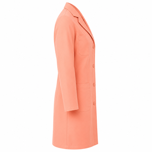 Bata de Laboratorio Médica Premium Rosa de Algodón y Poliéster con Detección de Agujas, Logotipo Personalizado, Manga Larga, Uniforme Hospitalario de Tela Tejida - Product Image 4