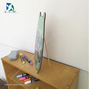 <b>Small</b> Wood Base Whiteboard <b>Desk</b>-Top Memo Advertising Board with Unique Design Can Hang & Stand for Writing for Personal Use - Product Image 2