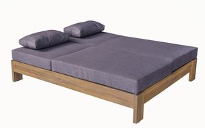 Outdoor Lounge Daybed Set Upholstered Wooden <b>Frame</b> <b>Sofa</b> <b>Bed</b> with Cushion for Villa Garden Hotel - Product Image 2