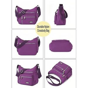 Bolso Bandolera Impermeable de Nailon para Mujer con Múltiples Bolsillos, Bolsos de Hombro para Viajes al Aire Libre y Uso como Bolso de Mano - Product Image 6