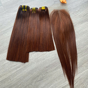 Extensiones de cabello humano vietnamita virgen 100% a precio de fábrica, peluca de encaje de trama cruda súper dibujada doble, Marrón ondulado Natural, excelente - Product Image 1