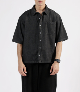 Top Selling Design Front Pocket Double Breasted Button-<b>Up</b> Men's Summer Satin ODM Custom Shirts 100% Cotton Breathable - Product Image 1