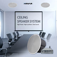 Sistem Suara HINAR Audio 6.5 Inch 2.1 Channel Speaker Plafon Amplifier Kelas D 8 Ohm 100W Audio Tersembunyi untuk Kantor
