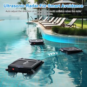 Skimmer Robotico per Piscina a Doppia Ricarica Solare, 2 Modalità, Pulitore Automatico di Superficie per Piscina, Accessori per Pulizia Piscina - Product Image 5