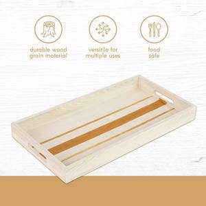 Hammont Wooden <b>Nested</b> Serving Trays 5 Piece Rectangular Tray Set with Cut Out Handles Perfect for Crafts Kitchen & Dining - Product Image 2