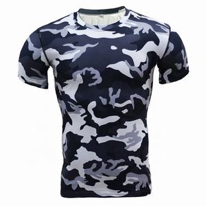 Bulk Custom Camouflage Sublimation Quick Dry Men Compression Shirt <b>Short</b> <b>Sleeve</b> Unisex Fitness <b>Base</b> <b>Layer</b> Muscle Fit BJJ T Shirt - Product Image 3