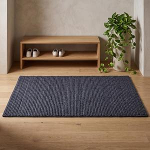 Tapis en laine grise anthracite de qualité supérieure, tissé à la main texturé à poils moyens, tapis moderne pour salon, chambre et décoration intérieure - Product Image 1