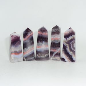Obélisque en Cristal d'Améthyste Naturelle et Agate Dentelle, Pierre Précieuse de Luxe Polie à la Main pour la Méditation, le Reiki et l'Énergie des Chakras - Product Image 2