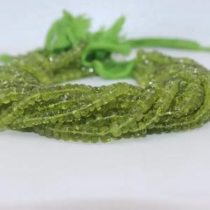Cuentas Redondas Facetadas de Peridoto Natural de 6-7 mm, Piedra de Nacimiento de Agosto, Hilo de 13 Pulgadas para la Elaboración de Joyas, Uso en Bodas, Tienda de Gemas Indias - Product Image 1