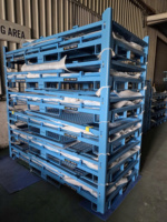 Jaula de Almacenamiento de Malla de Aluminio Vercox, Apilable, con Puertas con Pestillos, Galvanizada en Caliente, Ensamblada