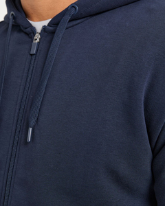 Sudadera con Capucha Azul Marino para Hombre, con Cierre, Ligera, de Color Sólido, con Bolsillo Frontal y Cordón Ajustable, al Por Mayor, con Logotipo Personalizado, de la Mejor Calidad, a Precios de Fábrica - Product Image 5