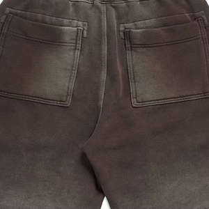 Pantalones Cortos Deportivos Casuales de Algodón con Lavado Ácido de Alta Calidad para Hombre, con Cordón Ajustable - Product Image 3