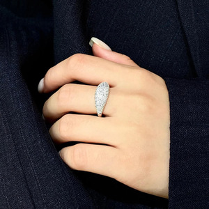 Moissanite Diamond Round Cut Pave Setting Rhodium Plated 925 Sterling <b>Silver</b> Hiphop Cluster Engagement <b>Statement</b> <b>Ring</b> for Unisex - Product Image 4