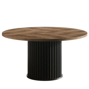 Tavolo da Pranzo Rotondo in Legno per Cucina e Soggiorno, Ideale per Accogliere gli Ospiti - Product Image 6