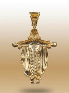 Pendentif Jésus en Moissanite Glacée, Bijoux Religieux de Luxe, Argent Sterling 925 Plaqué Rhodium, Breloques Personnalisées Hip Hop, Diamant Dvars - Product Image 6