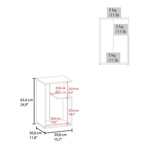 Everet 25\" <b>High</b> 3 Tier <b>Side</b> <b>Table</b> Black and White Nightstands - Product Image 3