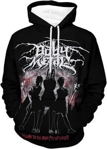 Sudadera con Capucha Sublimada 2026, Diseño Gótico Negro, Corte Regular para Hombre, Sudadera de Algodón Tejido, Logotipo Frontal, Estilo Otoñal - Product Image 3