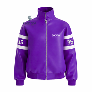 Chaqueta de Cuero PU NCNW para Motociclistas, Chaqueta de Carreras con Bloques de Color para Mujer, Chaqueta de Alta Velocidad - Product Image 2