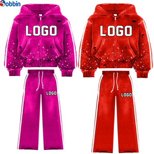 Conjunto Deportivo de 2 Piezas para Hombre y Mujer, Estilo Informal, Lavado Ácido, Transpirable, con Cierre de Cremallera, Pantalones Deportivos, Moda de Invierno - Product Image 2