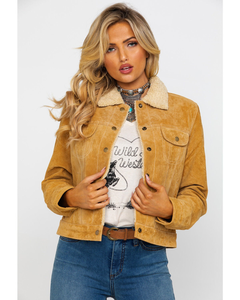 <b>Suede</b> Leather Western Trucker <b>Jacket</b> Tan Sherpa Faux Fur Lined Genuine Leather Camel Winter <b>Jacket</b> Wholesale - Product Image 4