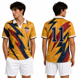 Camiseta de Fútbol Retro Personalizada con Corte Atlético, para Torneos, Fabricante y Proveedor, Número Personalizado, Logotipo Bordado - Product Image 4