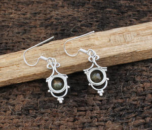 Pendientes de Ojo de Tigre Natural, Plata de Ley 925, Pendientes Colgantes con Piedras Preciosas Marrones, Pendientes de Ojo de Tigre para Hombre, Fabricante Mayorista de Joyería - Product Image 6