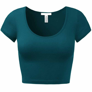 Nueva Llegada de Verano, Camisetas Cortas Transpirables para Mujer, Estilo Club Sexy, Ligeras, de Poliéster/Algodón Ecológico - Product Image 2
