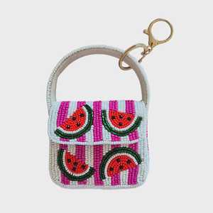 Beaded Embroidery Floral Design Carabiner Keyring Handmade Craftsmanship Zinc Alloy Decorative Bag Charm Pouches <b>Wallets</b> Travel - Product Image 2