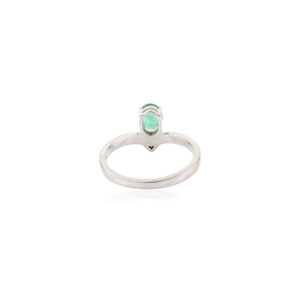 Best Selling 925 Sterling <b>Silver</b> Genuine Oval Shape Emerald <b>Solitaire</b> <b>Ring</b> With Diamond Accents Fine Women Jewelry Gift - Product Image 6