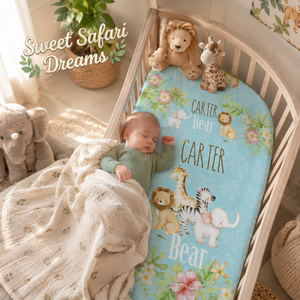100% Organic Cotton Knitted Customized Crib Sheet <b>Bedding</b> | Marine Animal Print Fitted Crib Mattress Cover Private Logo - Product Image 2