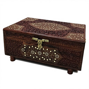 Handcrafted Wooden Jewelry <b>Box</b> with Mirror Velvet Lining Organizer Multiple Compartments <b>Lockable</b> <b>Storage</b> Gift Case Elegant - Product Image 1